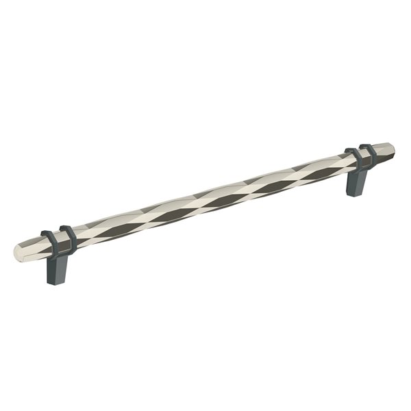 Amerock London 10-1/16-in Centre to Centre Polished Nickel/Black Bronze Drawer Pull