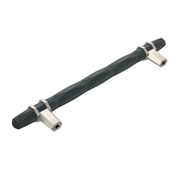 Amerock London 6-5/16-in Centre to Centre Black Bronze/Satin Nickel Drawer Pull