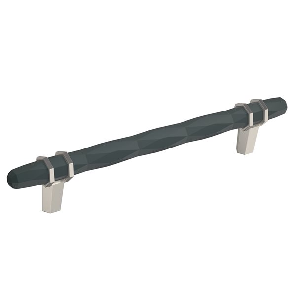 Amerock London 6-5/16-in Centre to Centre Black Bronze/Satin Nickel Drawer Pull