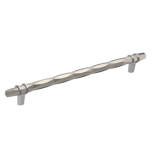 Amerock London 10-1/16-in Centre to Centre Satin Nickel/Polished Chrome Drawer Pull