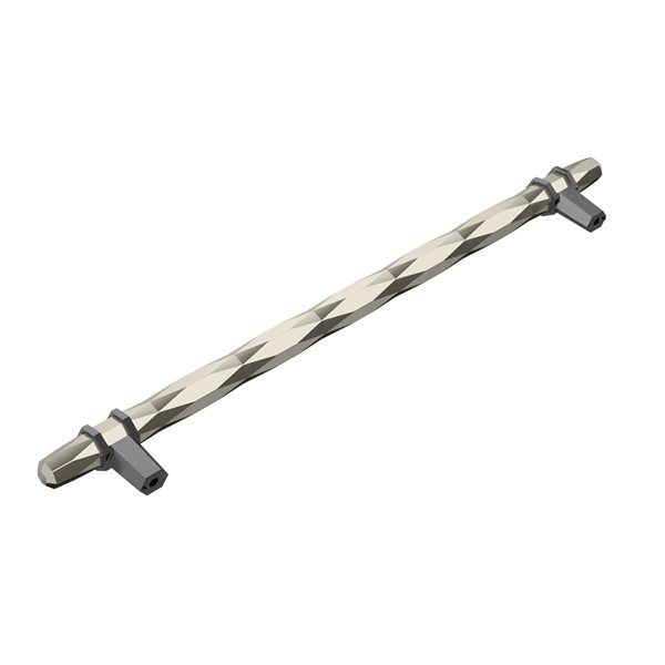 Amerock London 10-1/16-in Centre to Centre Polished Nickel/Black Chrome Drawer Pull