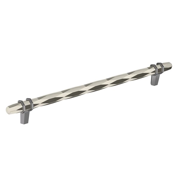 Amerock London 10-1/16-in Centre to Centre Polished Nickel/Black Chrome Drawer Pull