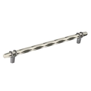 Amerock London 10-1/16-in Centre to Centre Polished Nickel/Black Chrome Drawer Pull