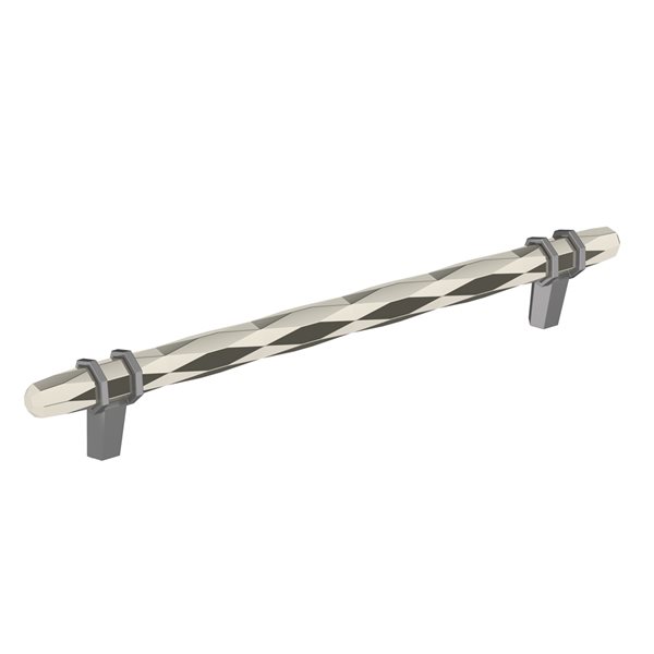 Amerock London 8-in Centre to Centre Polished Nickel/Black Chrome Drawer Pull