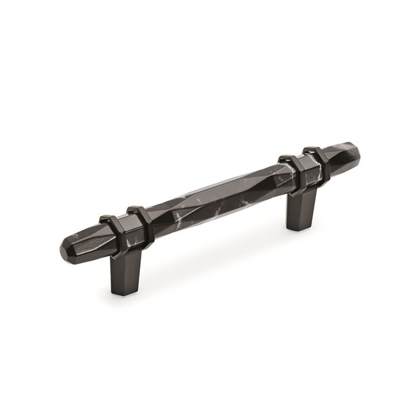 Amerock Carrione 3-3/4-in Centre to Centre Marble Black/Black Bronze Drawer Pull