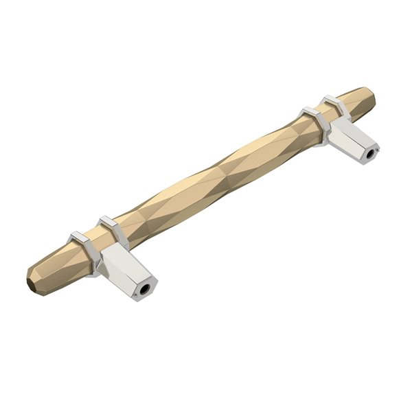 Amerock London 5-1/16-in Centre to Centre Golden Champagne/Polished Chrome Drawer Pull