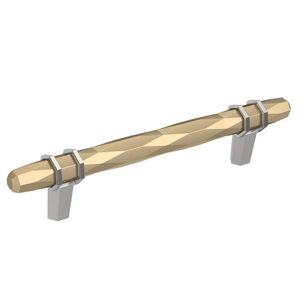 Amerock London 5-1/16-in Centre to Centre Golden Champagne/Polished Chrome Drawer Pull