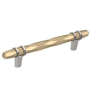 Amerock London 5-1/16-in Centre to Centre Golden Champagne/Polished Chrome Drawer Pull