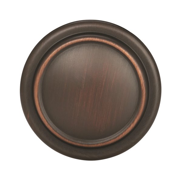 Bouton d'armoire traditionnel rond Everyday Heritage par Amerock de 1.25 po en bronze huilé, paquet de 25