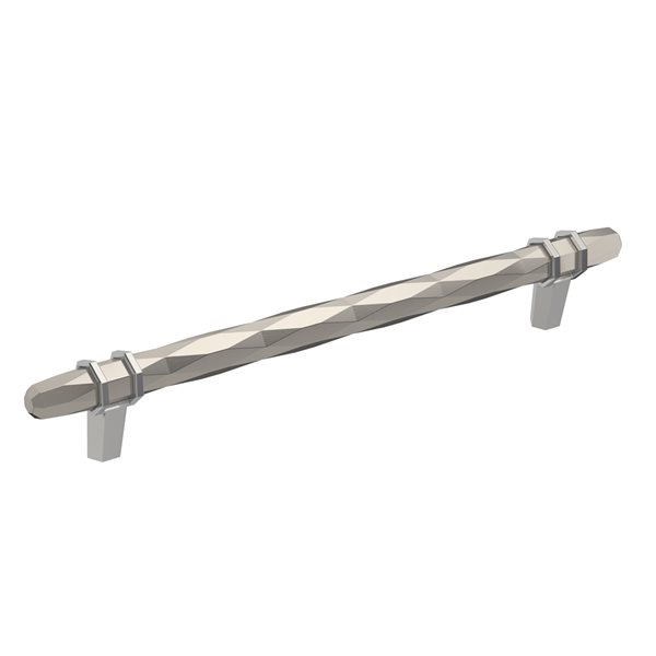 Amerock London 8-in Centre to Centre Satin Nickel/Polished Chrome Drawer Pull