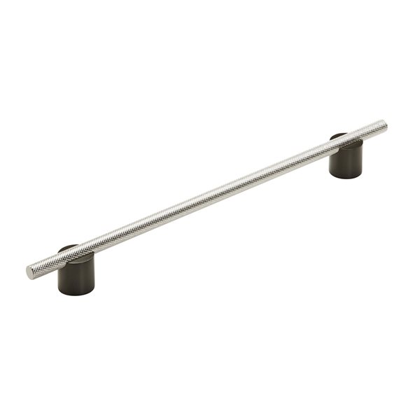 Amerock Transcendent 10-1/16-in Centre to Centre Matte Black/Polished Nickel Pull