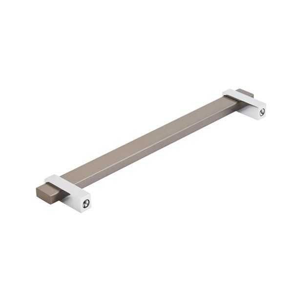 Amerock Mulino 7-9/16-in Centre to Centre Black Brushed Nickel/Polished Chrome Drawer Pull