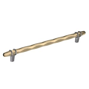 Amerock London 10-1/16-in Centre to Centre Golden Champagne/Black Chrome Drawer Pull