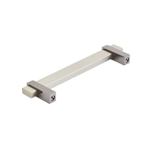 Amerock Mulino 5-1/16-in Centre to Centre Silver Champagne/Black Nickel Drawer Pull