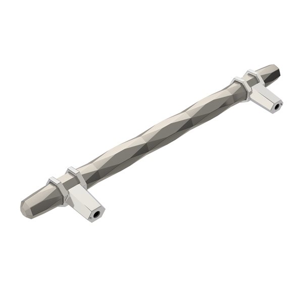 Amerock London 6-5/16-in Centre to Centre Satin Nickel/Polished Chrome Drawer Pull