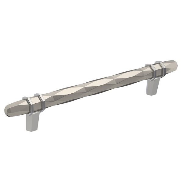 Amerock London 6-5/16-in Centre to Centre Satin Nickel/Polished Chrome Drawer Pull