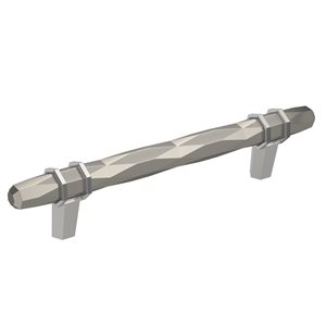 Amerock London 5-1/16-in Centre to Centre Satin Nickel/Polished Chrome Drawer Pull