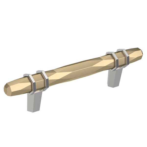 Amerock London 3-3/4-in Centre to Centre Golden Champagne/Polished Chrome Drawer Pull