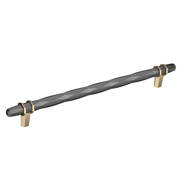 Amerock London 10-1/16-in Centre to Centre Black Chrome/Golden Champagne Drawer Pull