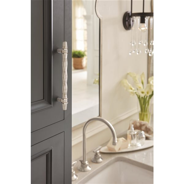 Amerock Carrione 6-5/16-in Centre to Centre Marble White/Polished Nickel Drawer Pull