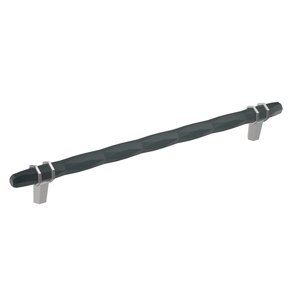 Amerock London 10-1/16-in Centre to Centre Black Bronze/Polished Chrome Drawer Pull