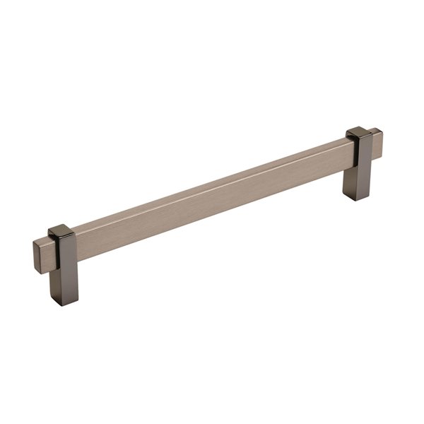 Amerock Mulino 7-9/16-in Centre to Centre Black Brushed Nickel/Black Nickel Drawer Pull