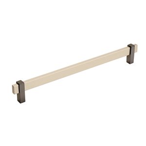 Amerock Mulino 10-1/16-in Centre to Centre Silver Champagne/Black Nickel Drawer Pull