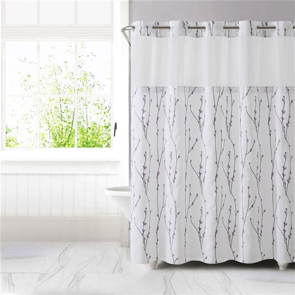 Hookless 74 In X 71 Polyester White, 74 Shower Curtain
