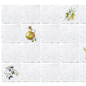 Dundee Deco Falkirk Retro 3D III Beige Yellow Faux Tile 3 ft x 2 ft PVC 3D Wall Panel - 5.8-sq. ft. each - 10-Pack