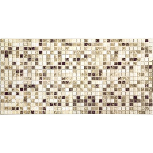 Panneau mural Falkirk rétro 3D III de Dundee Deco, fausse mosaïque beige 3,1 pi x 1,6 pi, 5 pi² chacun