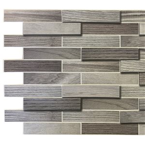 Dundee Deco Falkirk Retro 3D III Beige Faux Tile 3.2 ft X 1.6 ft PVC 3D Wall Panel - 5.1-sq. ft. each