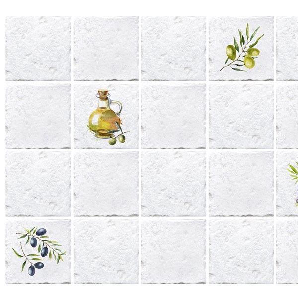 Dundee Deco Falkirk Retro 3D III Beige Yellow Faux Tile 3 ft x 2 ft PVC 3D Wall Panel - 5.8-sq. ft. each - 5-Pack