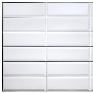 Dundee Deco Falkirk Retro 3D III White Grey Faux Tile 3.1 ft X 1.6 ft PVC 3D Wall Panel - 4.9-sq. ft. each