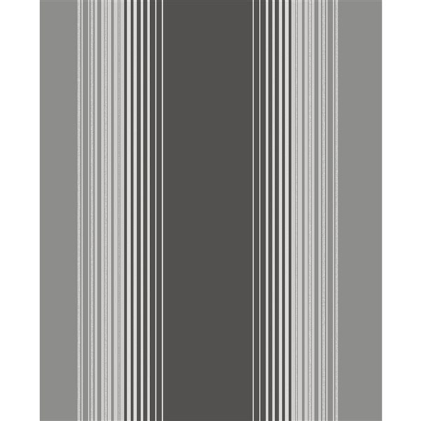 Fine Decor Stefano Black Stripe 56.4-sq. ft. Unpasted Nonwoven Wallpaper