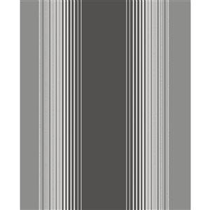 Fine Decor Stefano Black Stripe 56.4-sq. ft. Unpasted Nonwoven Wallpaper