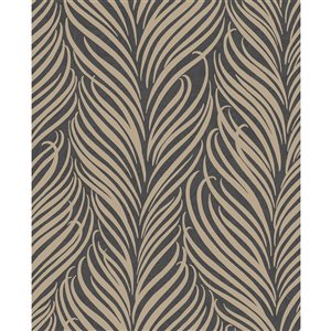 Papier peint non tissé et non encollé au motif botanique Alfie par Fine Decor couvrant 56,4 pi², brun