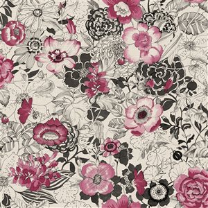 ESTA Home Penny Pink Floral 56.4-sq. ft. Unpasted Nonwoven Wallpaper