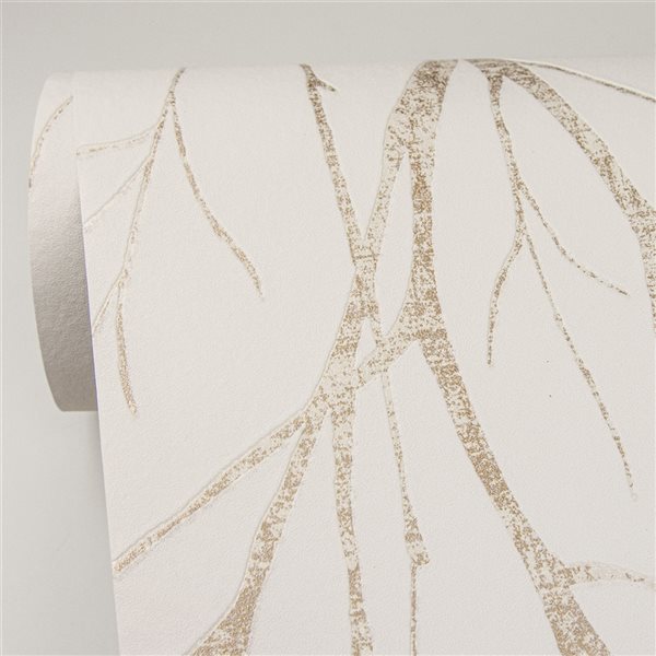 Advantage Diani Gold Metallic Tree 57.8-sq. ft. Unpasted Vinyl Wallpaper