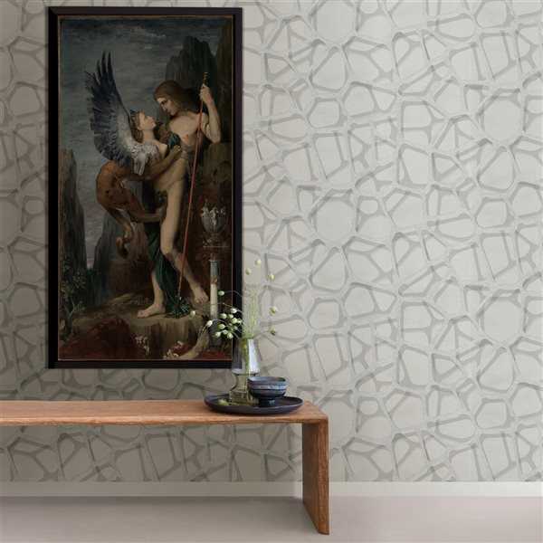 Fine Decor Connery Light Grey Abstract 56.4-sq. ft. Unpasted Vinyl Wallpaper