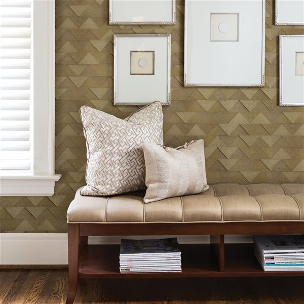 Fine Decor Matrix Gold Triangle 56.4-sq. ft. Unpasted Vinyl Wallpaper