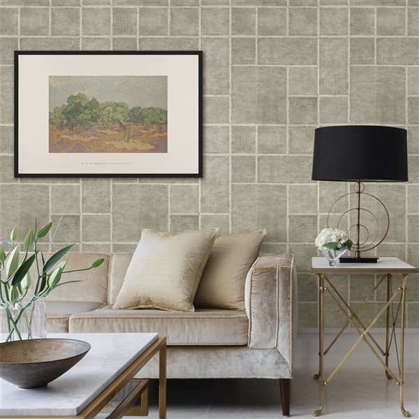 Fine Decor Ellison Taupe Geometric 56.4-sq. ft. Unpasted Vinyl Wallpaper