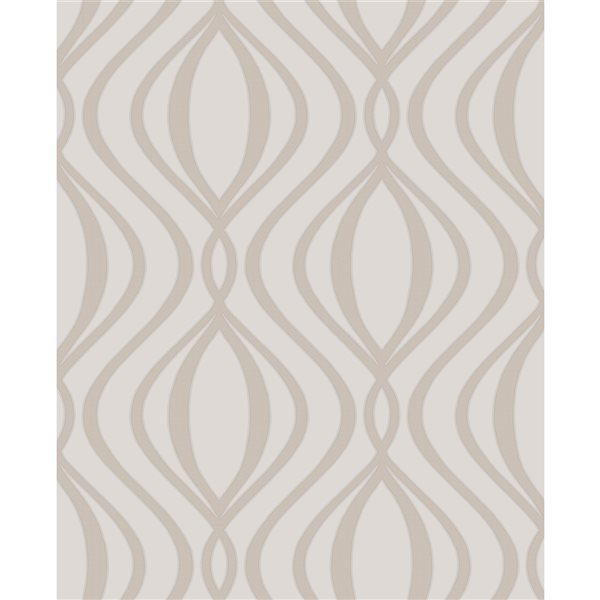 Fine Decor Quentin Neutral Ogee 56.4-sq. ft. Unpasted Nonwoven Wallpaper