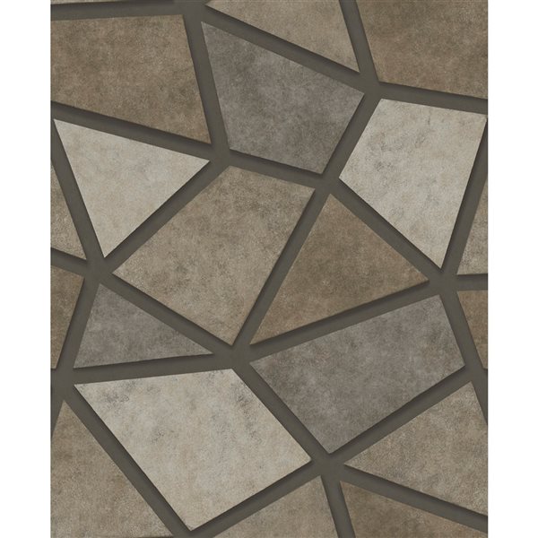 Fine Decor Coty Brown Mosaic 56.4-sq. ft. Unpasted Nonwoven Wallpaper