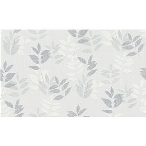 Papier peint en vinyle non encollé avec motif de feuilles Napali par Advantage couvrant 57,8 pi², gris pâle