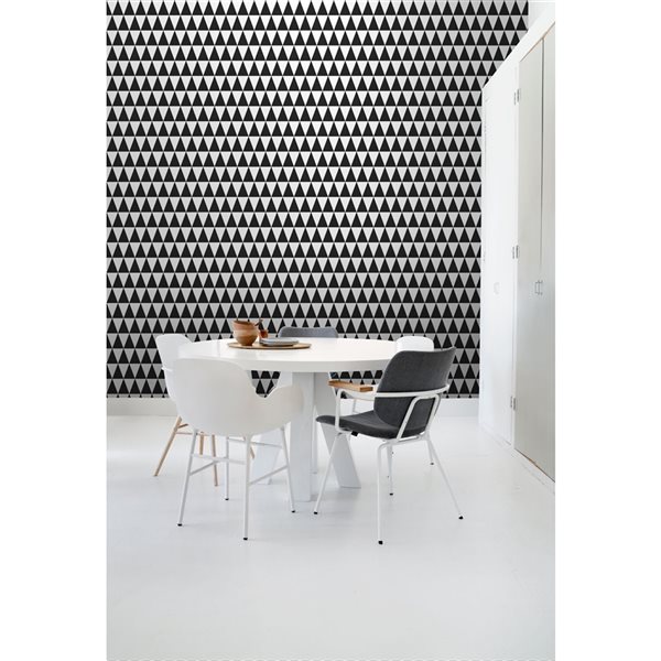 ESTA Home Verdon Black Geometric 56.4-sq. ft. Unpasted Nonwoven Wallpaper