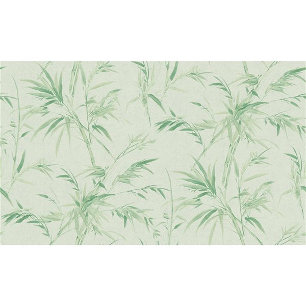 Advantage Hali Light Green Fronds 57.8-sq. ft. Unpasted Vinyl Wallpaper ...