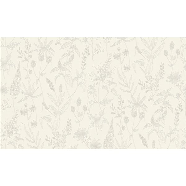 Advantage Nami White Floral 57.8-sq. ft. Unpasted Vinyl Wallpaper