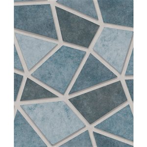 Fine Decor Coty Blue Mosaic 56.4-sq. ft. Unpasted Nonwoven Wallpaper