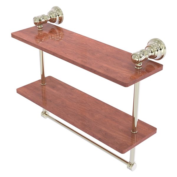 Allied Brass Carolina Polished Nickel 2-Tier Wood Wall Mount