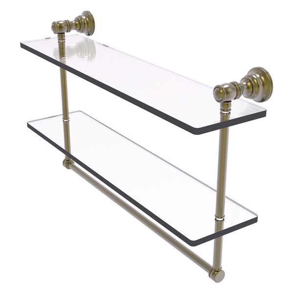 Allied Brass Carolina Antique Brass 2-Tier Glass Wall Mount Bathroom ...